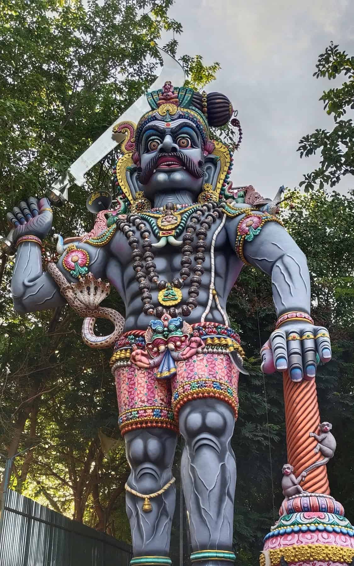 Towering kaval deivam guardian statue, Tamil Nadu